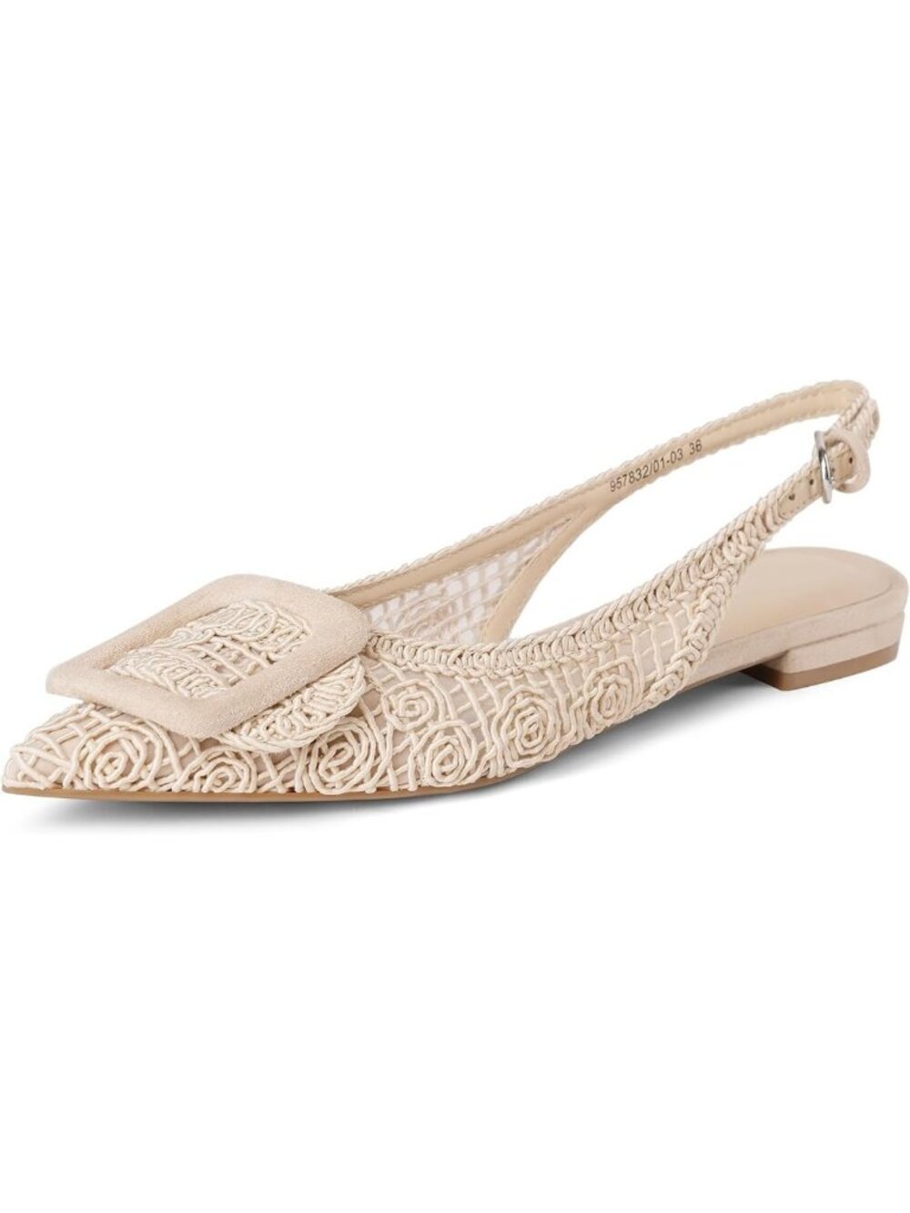 Stylish Women's Woven Mesh Slingback Flats - Pointed Toe Dress Shoes for Comfort